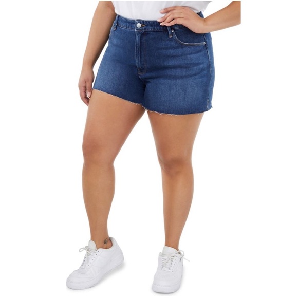 NWT Good American Cut-Off High Waist Denim Shorts, Plus Size 18